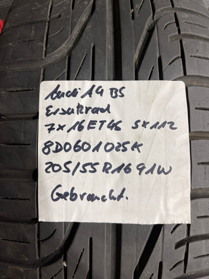 Original Ersatzrad Audi A4 B5 8D0601025K 205/55R16 Felge