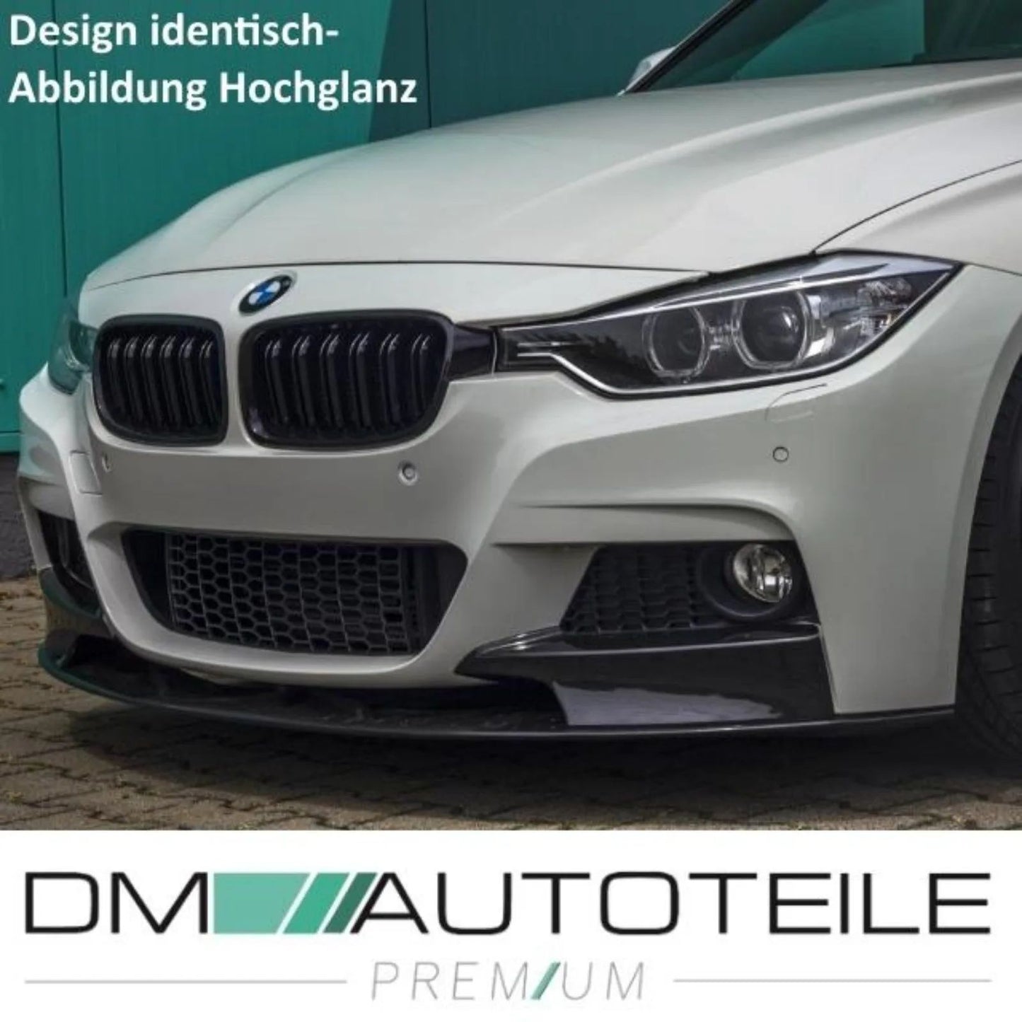 SET Kühlergrill Grill Schwarz MATT Doppelsteg 1681 für BMW 3er F30 F31 auch M-Sport