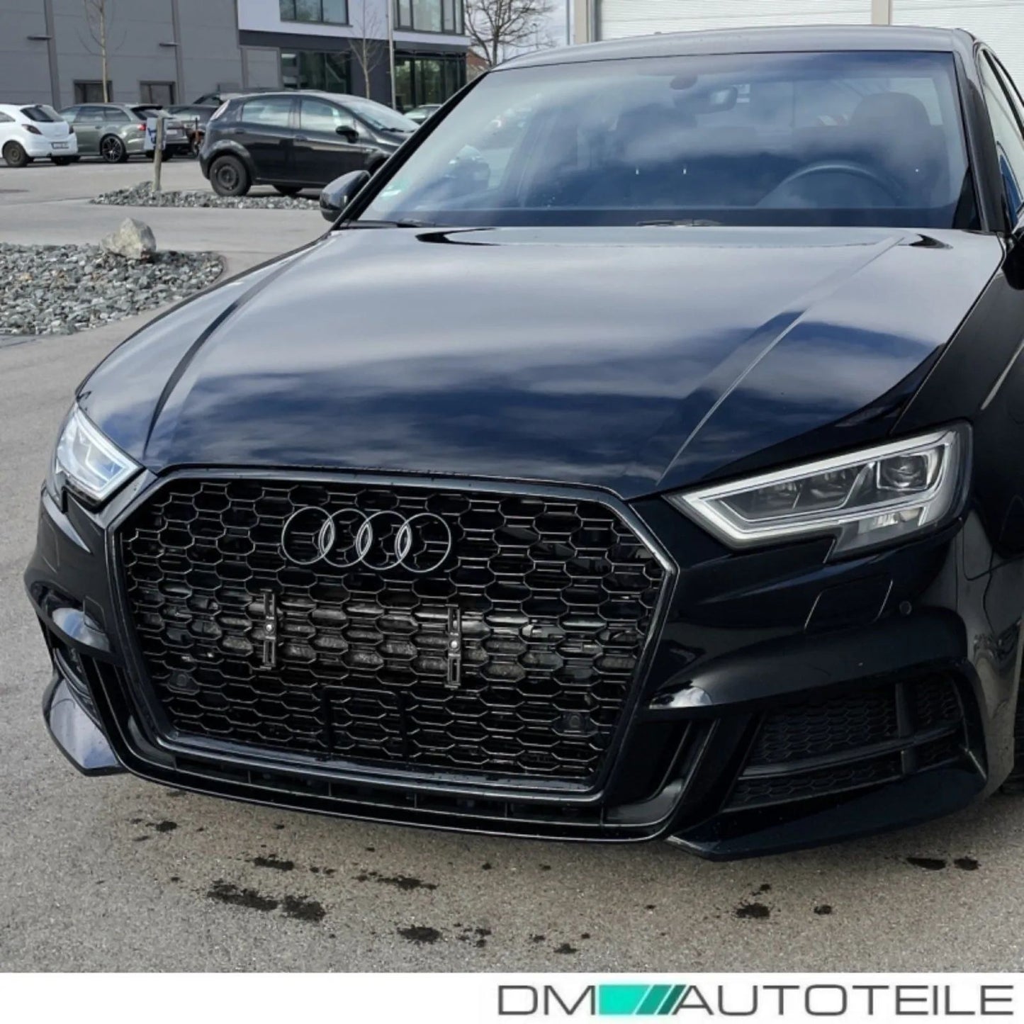 Kühlergrill Wabengrill PDC Schwarz Glanz Audi A3 8V RS3 ab 2015