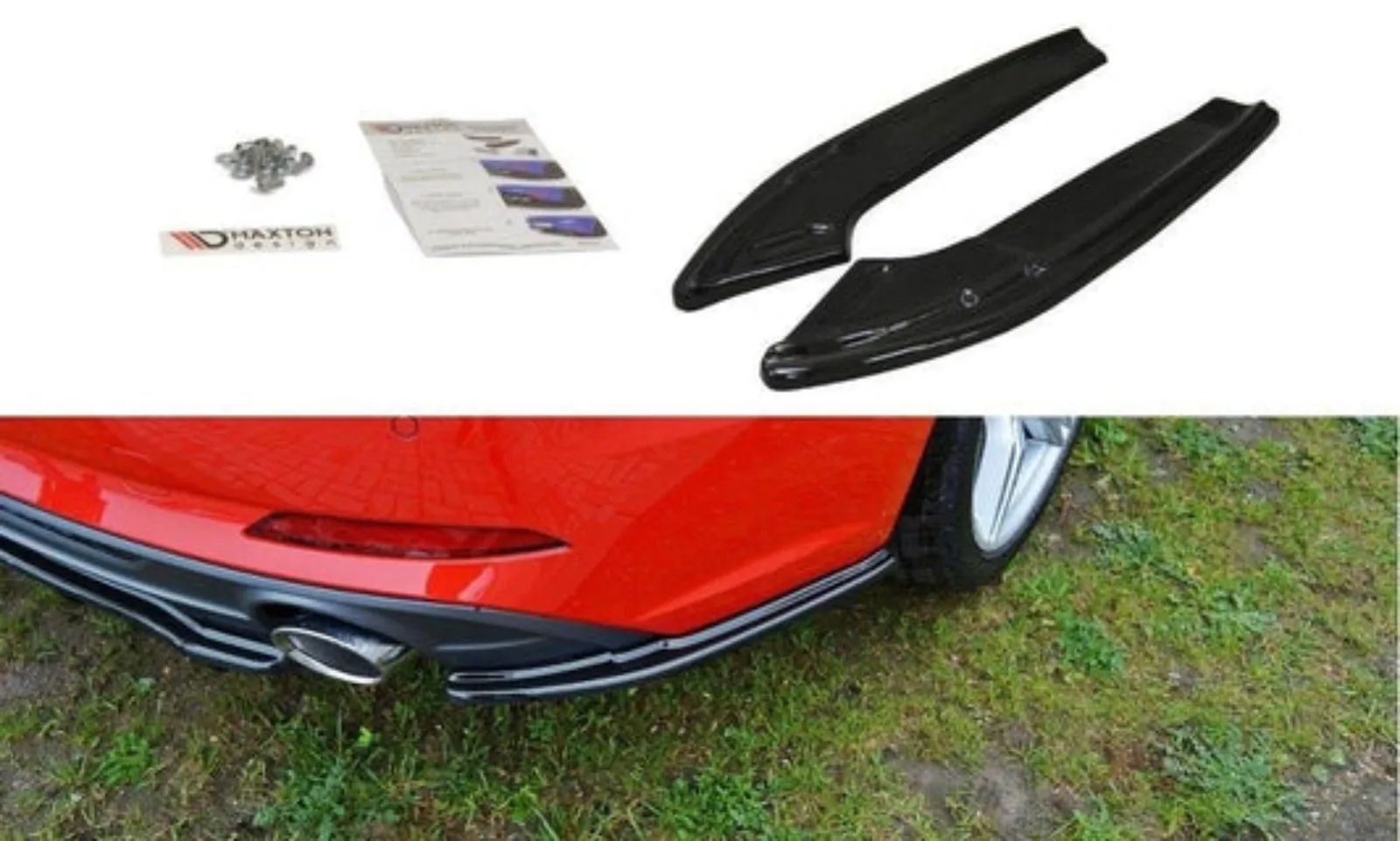MAXTON Heck Ansatz Flaps Diffusor für Audi A5 S-Line 8T Coupe 07-11 schwarz matt