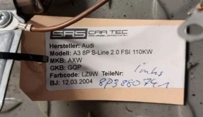 Kopfairbag Audi A3 8P 3-Türer 8P3880741 links Dach Airbag