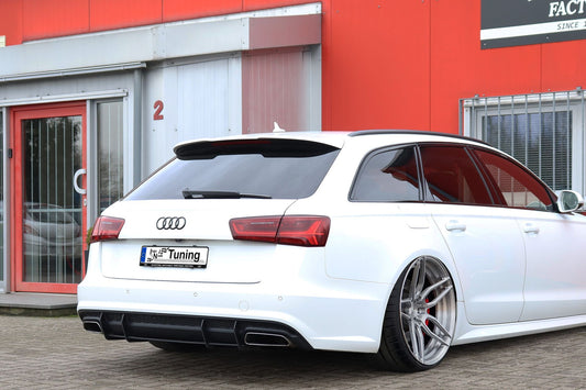 Gefräster Heckansatz Audi A6 + S6, 4G, C7 ab Bj.: 2014- Schwarz Matt