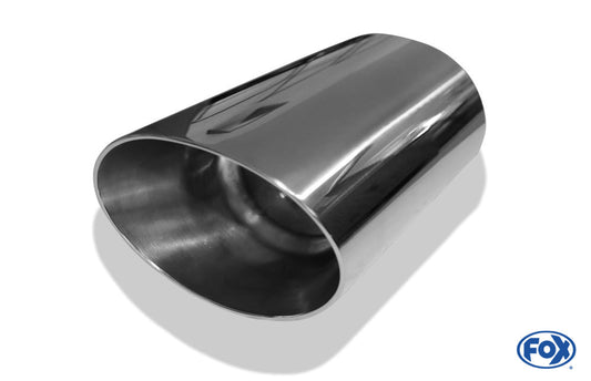 FOX Anschweißendrohr Typ 45 140 x 90 mm / Länge: 300 mm  - oval / uneingerollt / 15° abgeschrägt / mit Typ-B Einsatz