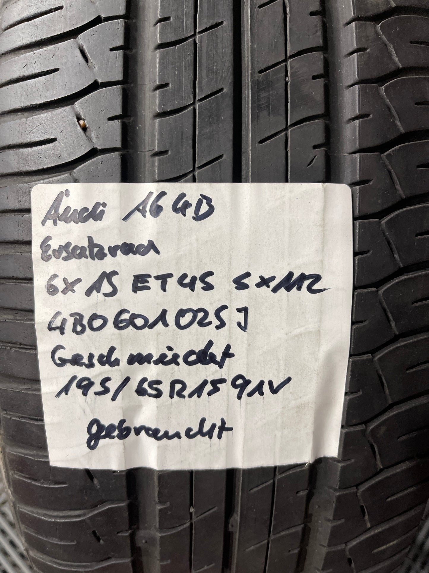 Original Ersatzrad Audi A6 4B 4B0601025J 195/65R15 Felge geschmiedet