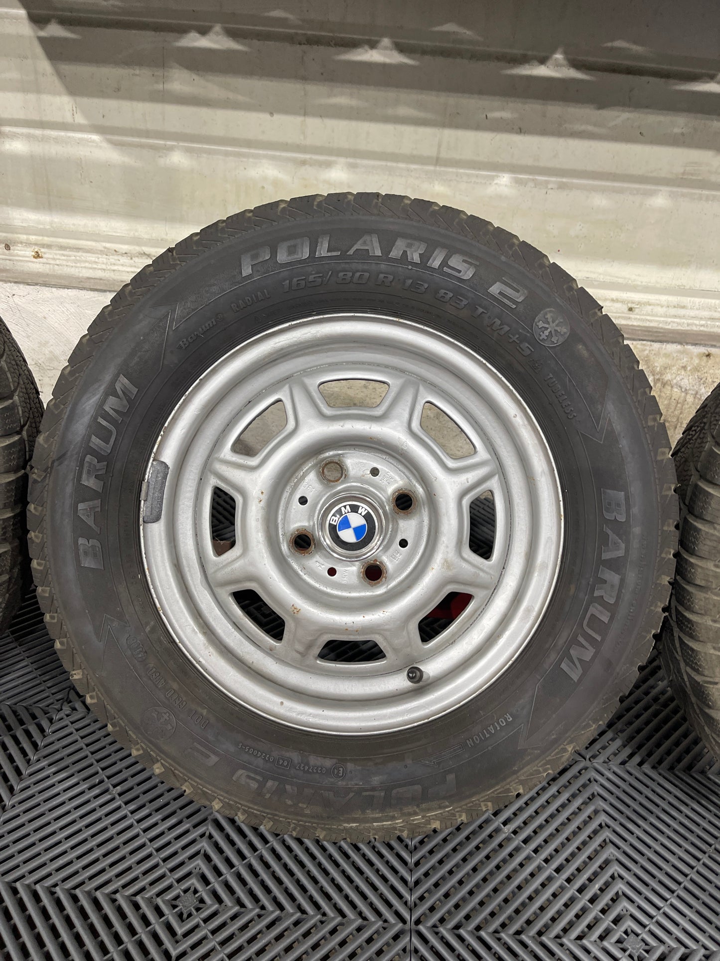 Original Winterräder BMW E21 5x13 ET28 4x120 165/80 Felge