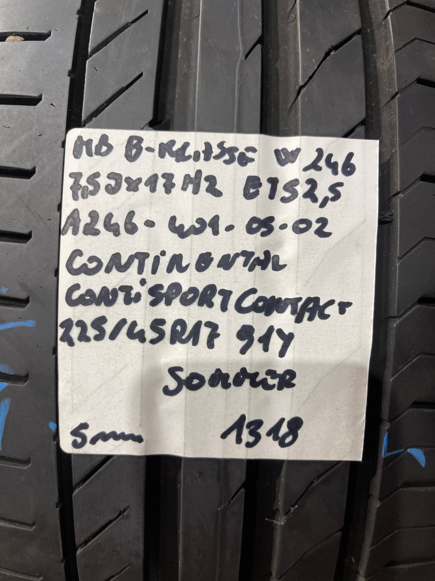Mercedes W176 W246 225/45R17 A2464010502 Alufelge 5mm Sommerräder