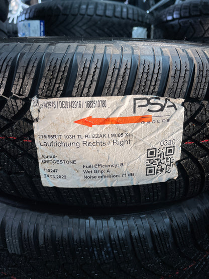 Original Winterräder NEU Opel Grandland & X 215/65 R17 103H XL Bridgestone OV39142916
