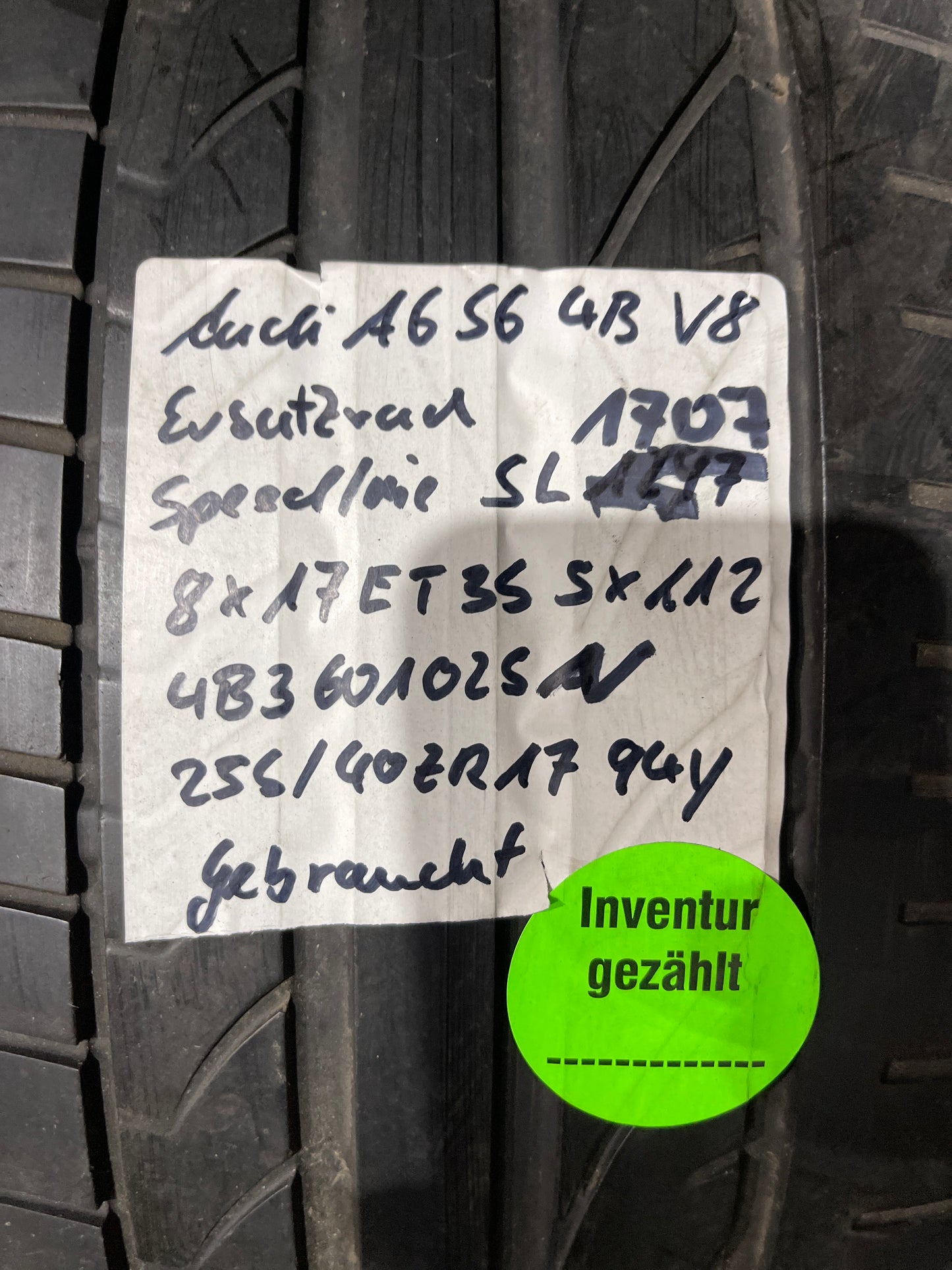 Ersatzrad Audi A6 S6 4B 4B3601025N 255/40R17 Felge SL1707 Felge