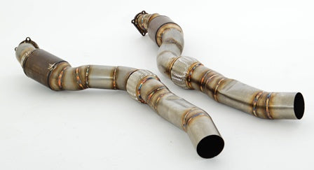 FMS 2x90mm Downpipe mit 200 Zellen HJS Sport-Kat. Audi RS6 4F Quattro