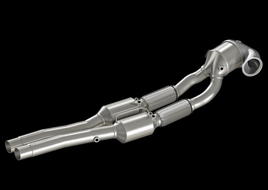 Friedrich Motorsport 1x96mm / 2x70mm Downpipe mit 200 Zellen Sport-Kat. Edelstahl