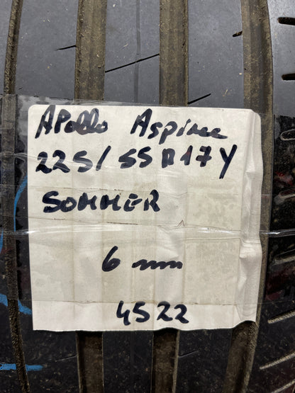 2x Apollo Aspire 4G+ 225/55R17 101Y XL Sommerreifen Reifen