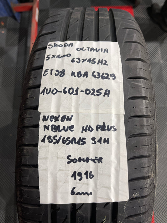 Skoda 195/65R15 1U0601025A Alufelge 6mm Sommerräder