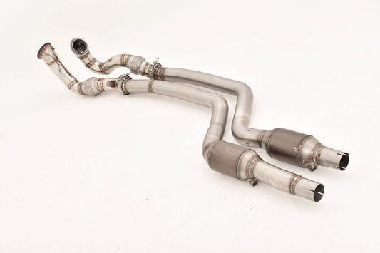 FMS 2x70mm Downpipe mit 200 Zellen Sport-Kat. Edelstahl