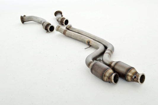 FMS 2x70mm Downpipe mit 200 Zellen HJS Sport-Kat. Edelstahl