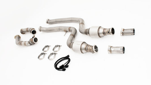 Friedrich Motorsport 2x70mm Downpipe mit 200 Zellen Sport-Kat. Edelstahl