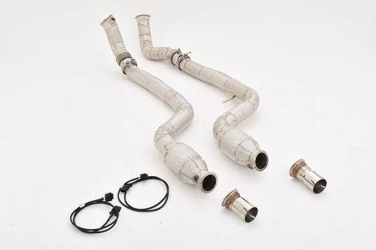 Friedrich Motorsport 2x70mm Downpipe mit 200 Zellen Sport-Kat. Edelstahl