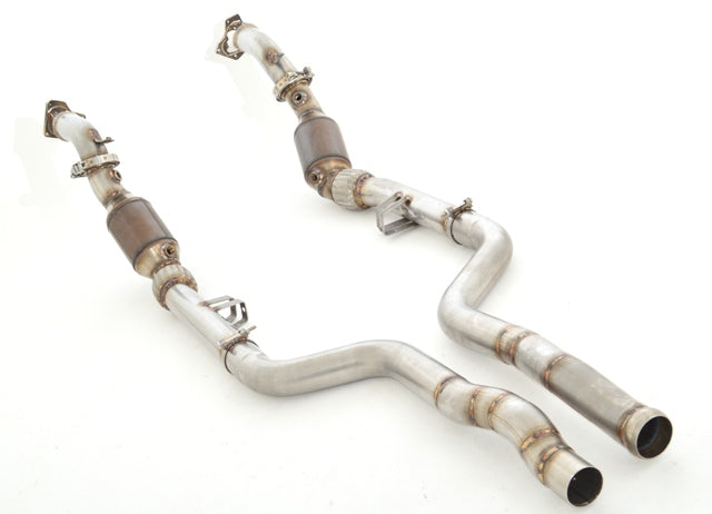 Friedrich Motorsport 2x 70mm Downpipe mit 200 Zellen Sport-Kat. Edelstahl