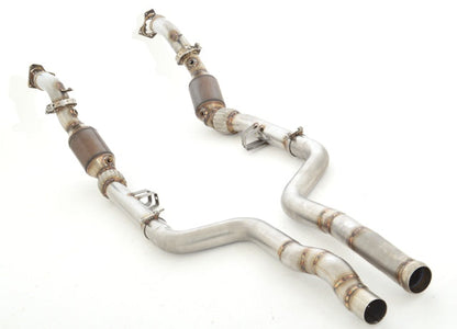 Friedrich Motorsport 2x 70mm Downpipe mit 200 Zellen Sport-Kat. Edelstahl