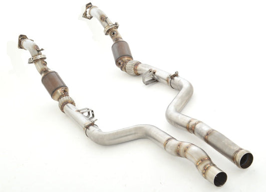 Friedrich Motorsport 2x 70mm Downpipe mit 200 Zellen Sport-Kat. Edelstahl