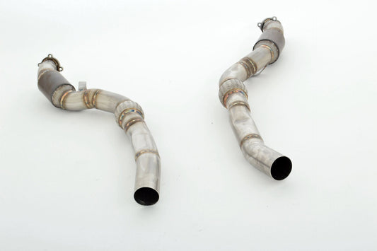 FMS 2x76mm Downpipe mit 200 Zellen HJS Sport-Kat. Audi RS6 4F Quattro