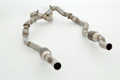 Friedrich Motorsport 2x 76mm Downpipe mit 200 Zellen Sport-Kat. Edelstahl