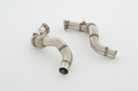 FMS 2x 76mm Downpipe Edelstahl