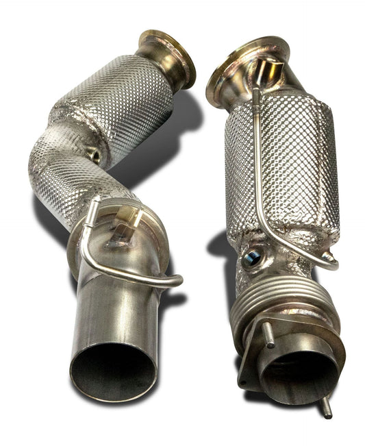 Friedrich Motorsport 2x80>>>65mm Downpipe mit 200 Zellen HJS Sport-Kat. Edelstahl