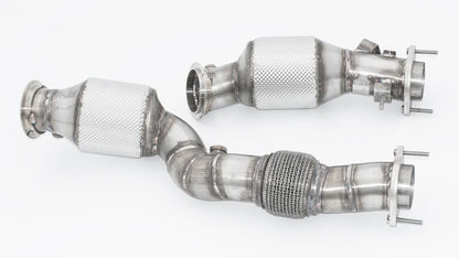 Friedrich Motorsport 2x76mm Downpipe mit 200 Zellen Motorsport-Kat. Edelstahl