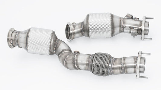 Friedrich Motorsport 2x76mm Downpipe mit 200 Zellen Motorsport-Kat. Edelstahl