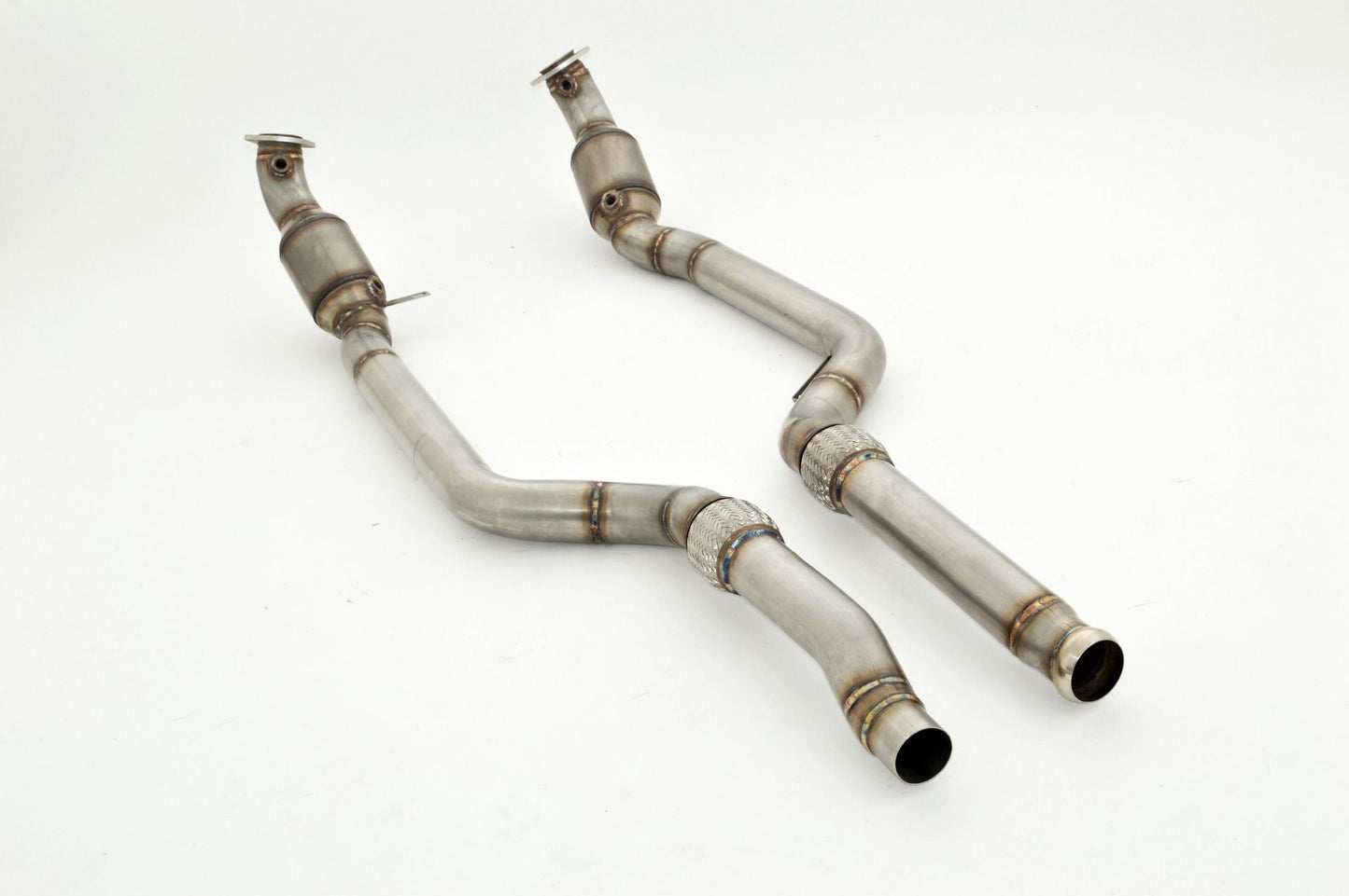 Friedrich Motorsport 2x 76mm Downpipe-Unterteil mit 200 Zellen Sport-Kat.