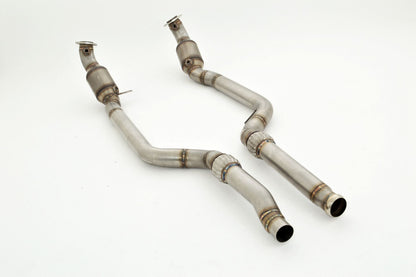 Friedrich Motorsport 2x 76mm Downpipe-Unterteil mit 200 Zellen Sport-Kat.
