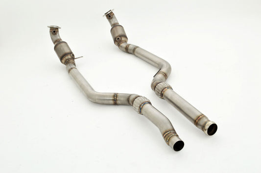 Friedrich Motorsport 2x 76mm Downpipe-Unterteil mit 200 Zellen Sport-Kat.