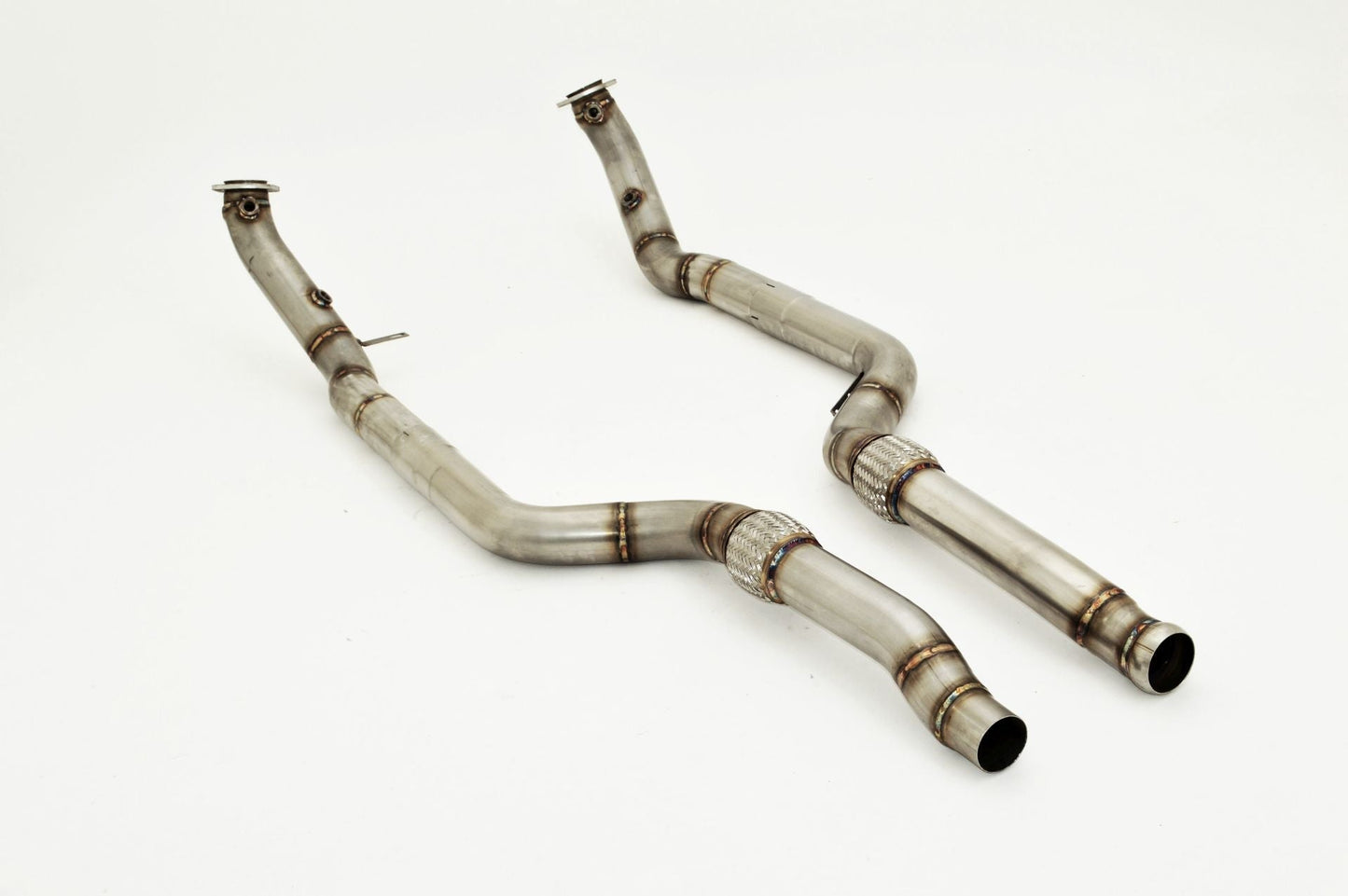 FMS 2x 76mm Downpipe-Unterteil Edelstahl