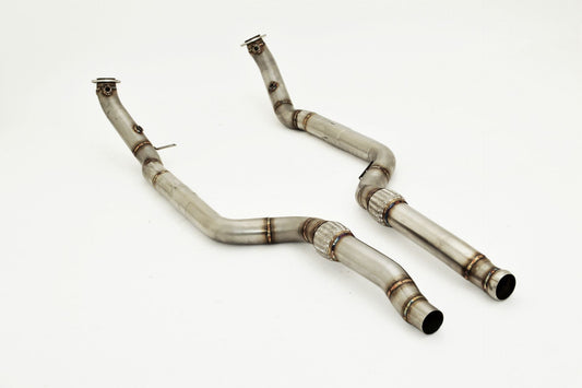 FMS 2x 76mm Downpipe-Unterteil Edelstahl