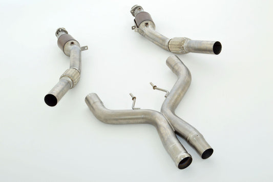Friedrich Motorsport 2x 76mm Downpipe-Unterteil mit 200 Zellen Sport-Kat.