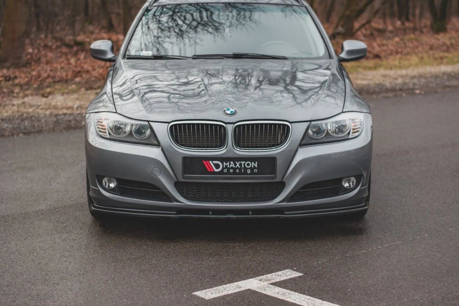 Maxton Front Ansatz V.2 für BMW 3er E90/E91 Facelift 08-12 schwarz matt