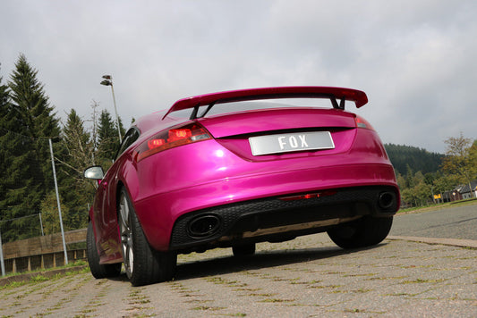 FOX Audi TT 8J RS Endschalldämpfer quer Ausgang rechts/links mit Unterdruckklappe + Vorschalldämpfer