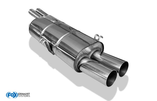 FOX BMW E32 730i/ 740i/ 740iL/ 750i/ 750iL Endschalldämpfer Ø2x63,5mm inkl. Montagematerial - 2x76 Typ 10