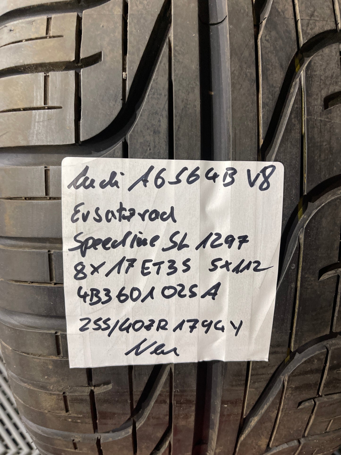 Original Ersatzrad Audi A6 S6 4B V8 4B3601025A 255/40R17 Felge SL1297