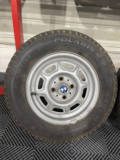 Original Winterräder BMW E21 5x13 ET28 4x120 165/80 Felge