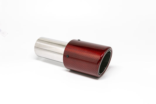FMS Endrohr 90mm rund Carbon abgeschrägt rot glänzend (Aufpreis)