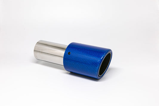 FMS Endrohr 90mm rund Carbon abgeschrägt blau glänzend