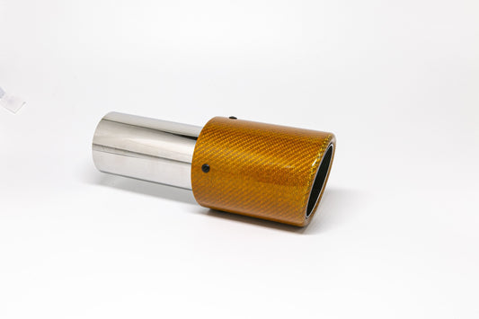 FMS Endrohr 90mm rund Carbon abgeschrägt orange glänzend