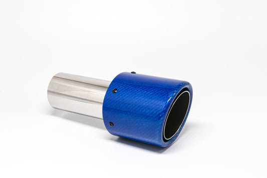 FMS Endrohr 100mm rund Carbon abgeschrägt blau glänzend (Aufpreis)