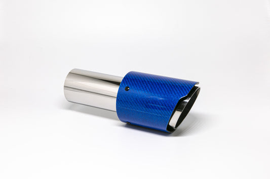 FMS Endrohr 90mm rund Carbon scharf abgeschrägt blau glänzend (Aufpreis)