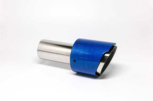 FMS Endrohr 100mm rund Carbon scharf blau glänzend (Aufpreis)