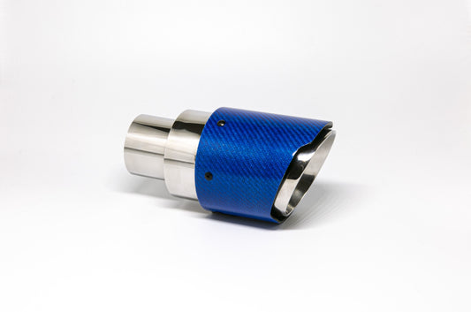 FMS Endrohr 100mm rund Carbon breite Kante blau glänzend (Aufpreis)