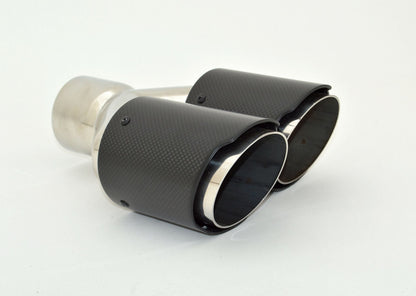 FMS Endrohr Carbon 2x90mm rund scharf abgeschrägt versetzt rechts, schwarz (Aufpreis)