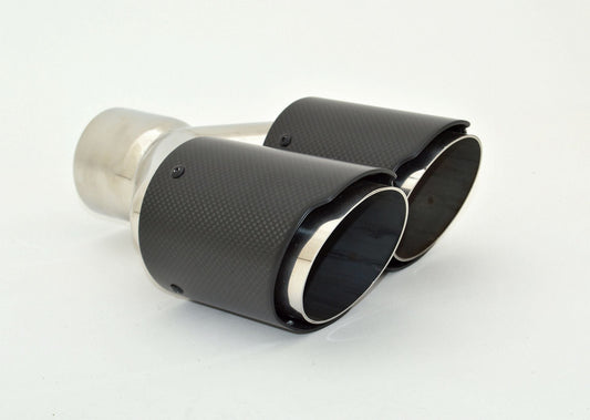 FMS Endrohr Carbon 2x90mm rund scharf abgeschrägt versetzt rechts, schwarz (Aufpreis)