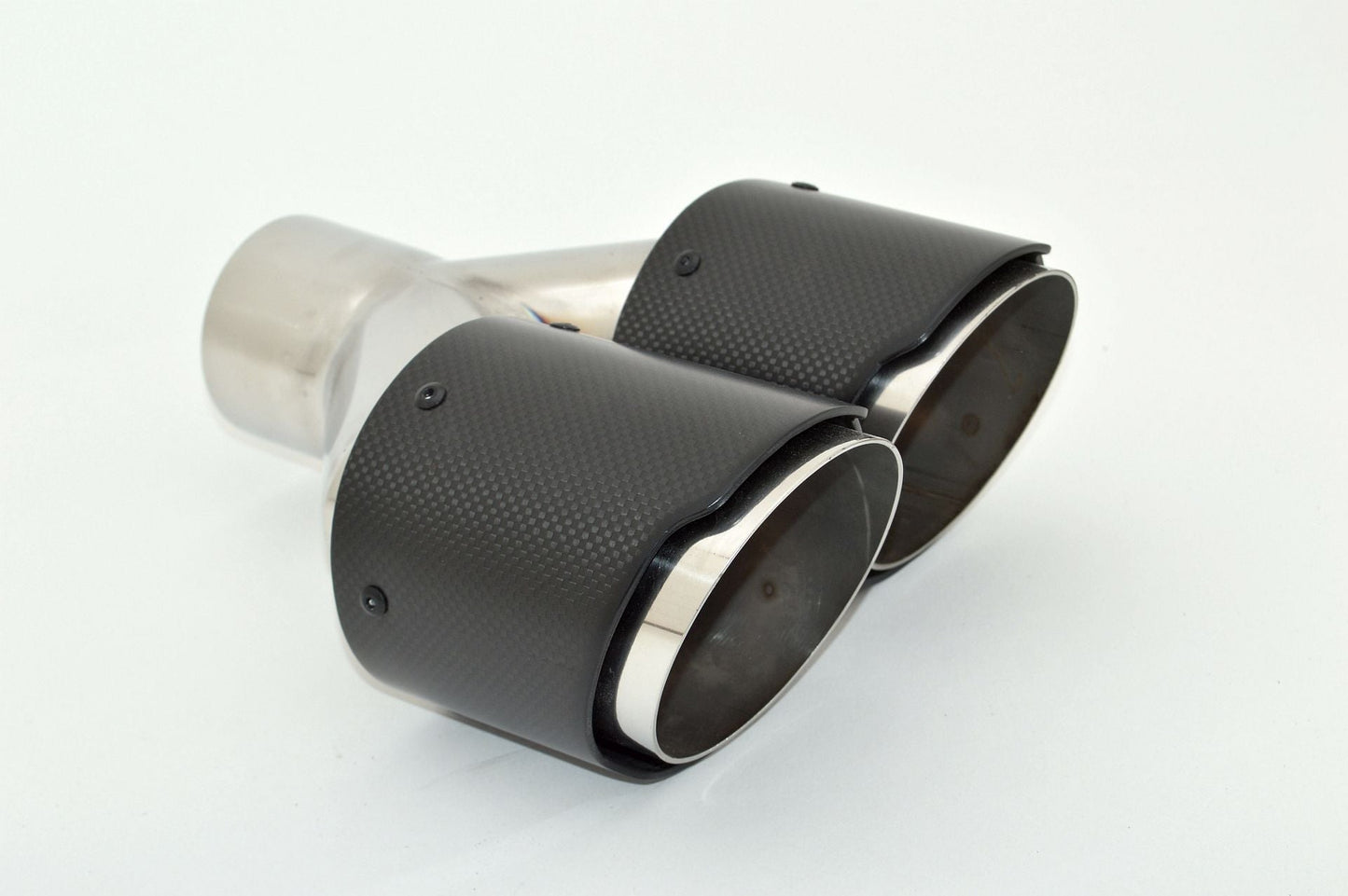 FMS Endrohr Carbon 2x100mm rund scharf abgeschrägt versetzt rechts, schwarz